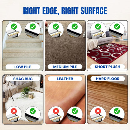 Carpet Rake Kit for Pet Hair Removal & Fluffing Matted Carpet – 61" Adjustable Handle, Deep Clean Dog & Cat Hair Remover, Reusable Scraper for Rugs, Low Pile Carpet, Couch Stairs & Car