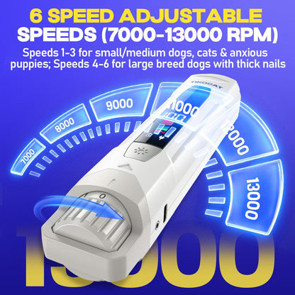 Whisper-Quiet Dog Nail Grinder Kit 50%More Powerful for Sensitive Dogs,Cats