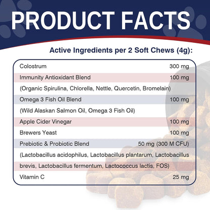 Dog Allergy Chews 200 Treats, Dog Allergy and Itching Skin Relief Bites Itchy Skin and Itchy Ears Anti Itch Licking Paws Treatment for Dogs Seasonal Allergies