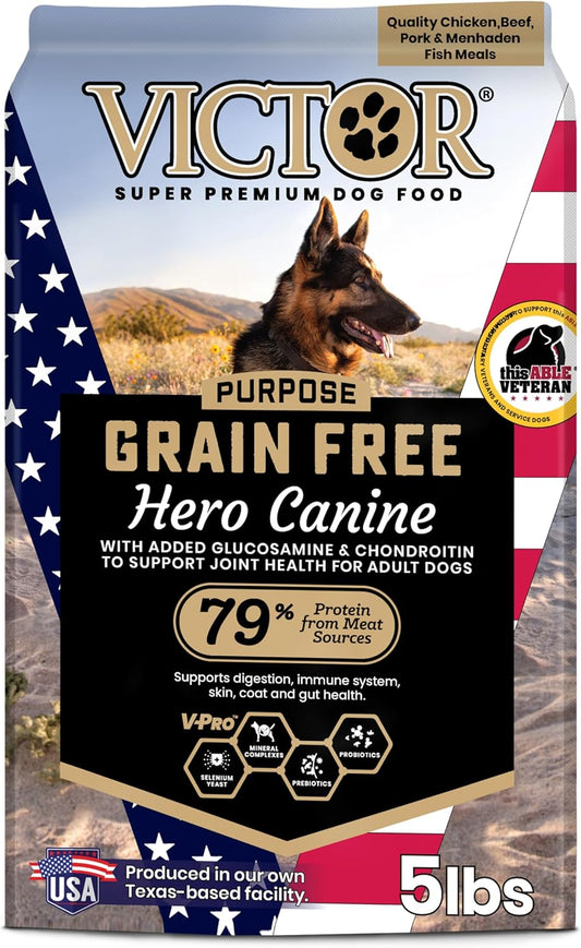 Purpose Grain Free Hero Canine Dry Kibble - Active Adult Dogs, 5 lb