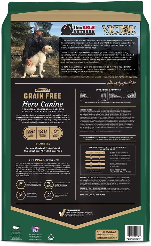 Purpose Grain Free Hero Canine Dry Kibble - Active Adult Dogs, 5 lb
