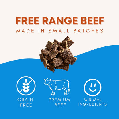 Beef Bites - All Natural Premium Air Dried Dog Training Treats - Free Range Beef, Real Meat - High Protein Food Toppers & Dog Treat - Puppy Essentials, Made in USA - 16oz