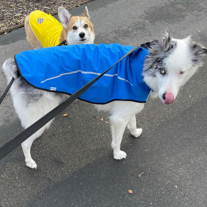 Dog Raincoat, Adjustable Waterproof Reflective Rain Jacket for Small Medium Large Dogs, Lightweight Breathable Pet Rain Coat with Leash Hole(Blue,M Chest 26-32")