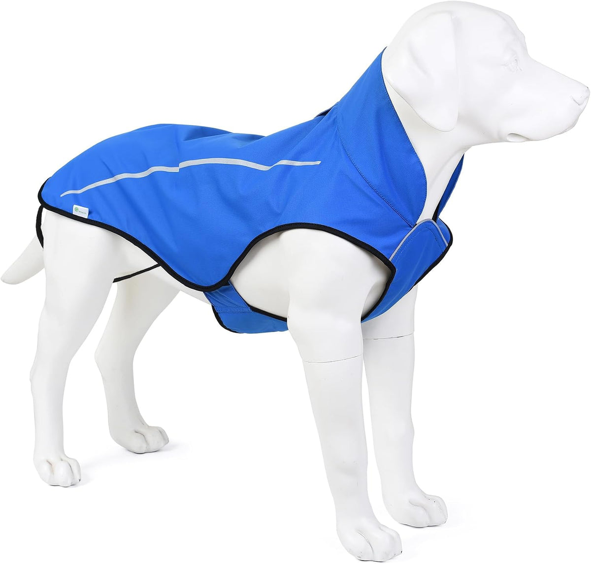 Dog Raincoat, Adjustable Waterproof Reflective Rain Jacket for Small Medium Large Dogs, Lightweight Breathable Pet Rain Coat with Leash Hole(Blue,M Chest 26-32")
