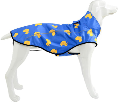 Dog Raincoat, Adjustable Waterproof Reflective Rain Jacket for Small Medium Large Dogs, Lightweight Breathable Pet Rain Coat with Leash Hole(Blue,M Chest 26-32")