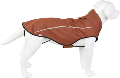 Dog Raincoat, Adjustable Waterproof Reflective Rain Jacket for Small Medium Large Dogs, Lightweight Breathable Pet Rain Coat with Leash Hole(Blue,M Chest 26-32")