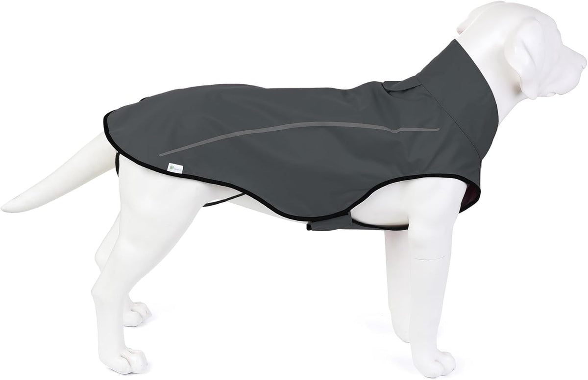 Dog Raincoat, Adjustable Waterproof Reflective Rain Jacket for Small Medium Large Dogs, Lightweight Breathable Pet Rain Coat with Leash Hole(Blue,M Chest 26-32")