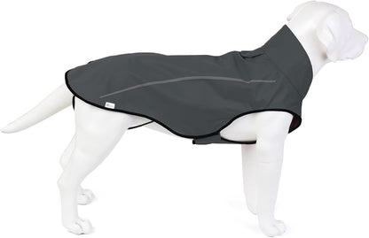 Dog Raincoat, Adjustable Waterproof Reflective Rain Jacket for Small Medium Large Dogs, Lightweight Breathable Pet Rain Coat with Leash Hole(Blue,M Chest 26-32")