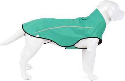 Dog Raincoat, Adjustable Waterproof Reflective Rain Jacket for Small Medium Large Dogs, Lightweight Breathable Pet Rain Coat with Leash Hole(Blue,M Chest 26-32")