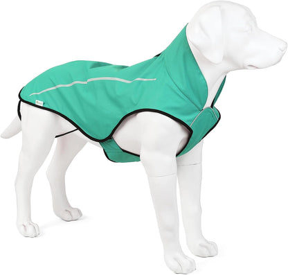 Dog Raincoat, Adjustable Waterproof Reflective Rain Jacket for Small Medium Large Dogs, Lightweight Breathable Pet Rain Coat with Leash Hole(Blue,M Chest 26-32")