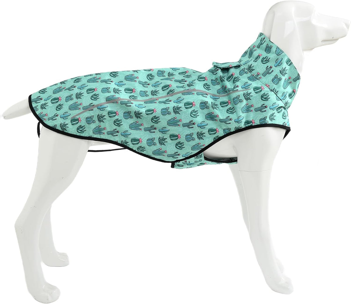 Dog Raincoat, Adjustable Waterproof Reflective Rain Jacket for Small Medium Large Dogs, Lightweight Breathable Pet Rain Coat with Leash Hole(Blue,M Chest 26-32")
