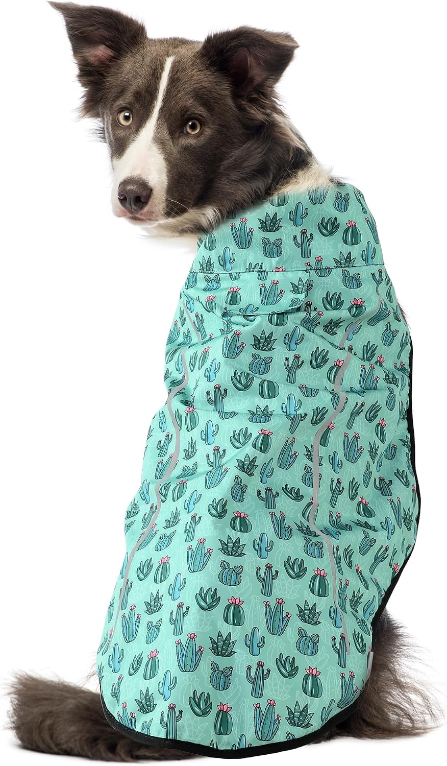 Dog Raincoat, Adjustable Waterproof Reflective Rain Jacket for Small Medium Large Dogs, Lightweight Breathable Pet Rain Coat with Leash Hole(Blue,M Chest 26-32")
