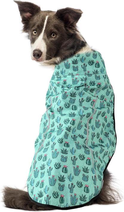 Dog Raincoat, Adjustable Waterproof Reflective Rain Jacket for Small Medium Large Dogs, Lightweight Breathable Pet Rain Coat with Leash Hole(Blue,M Chest 26-32")