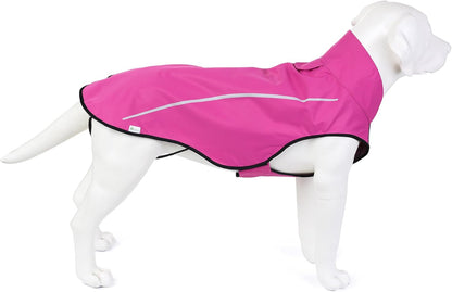 Dog Raincoat, Adjustable Waterproof Reflective Rain Jacket for Small Medium Large Dogs, Lightweight Breathable Pet Rain Coat with Leash Hole(Blue,M Chest 26-32")