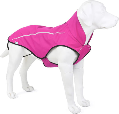 Dog Raincoat, Adjustable Waterproof Reflective Rain Jacket for Small Medium Large Dogs, Lightweight Breathable Pet Rain Coat with Leash Hole(Blue,M Chest 26-32")