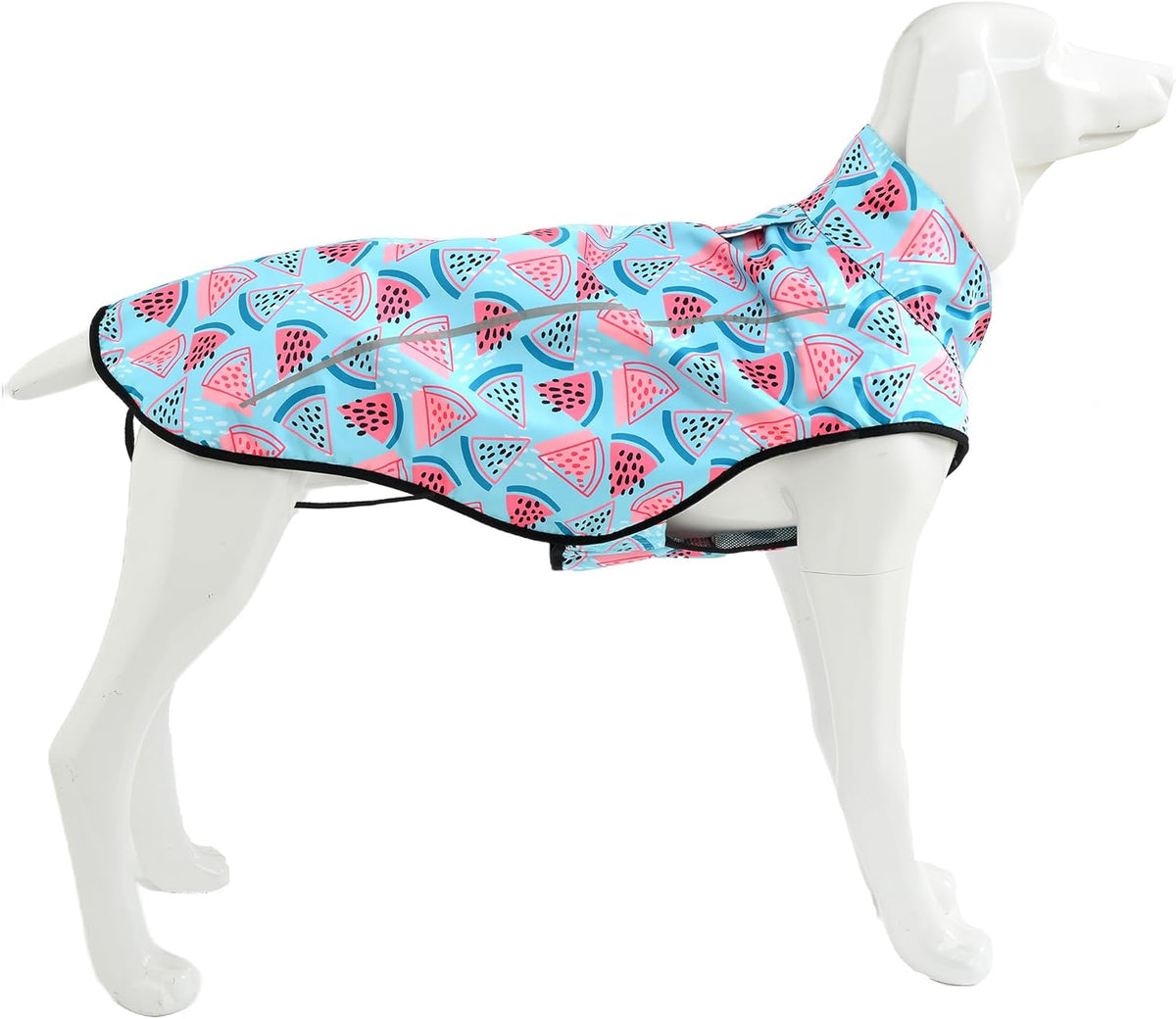 Dog Raincoat, Adjustable Waterproof Reflective Rain Jacket for Small Medium Large Dogs, Lightweight Breathable Pet Rain Coat with Leash Hole(Blue,M Chest 26-32")