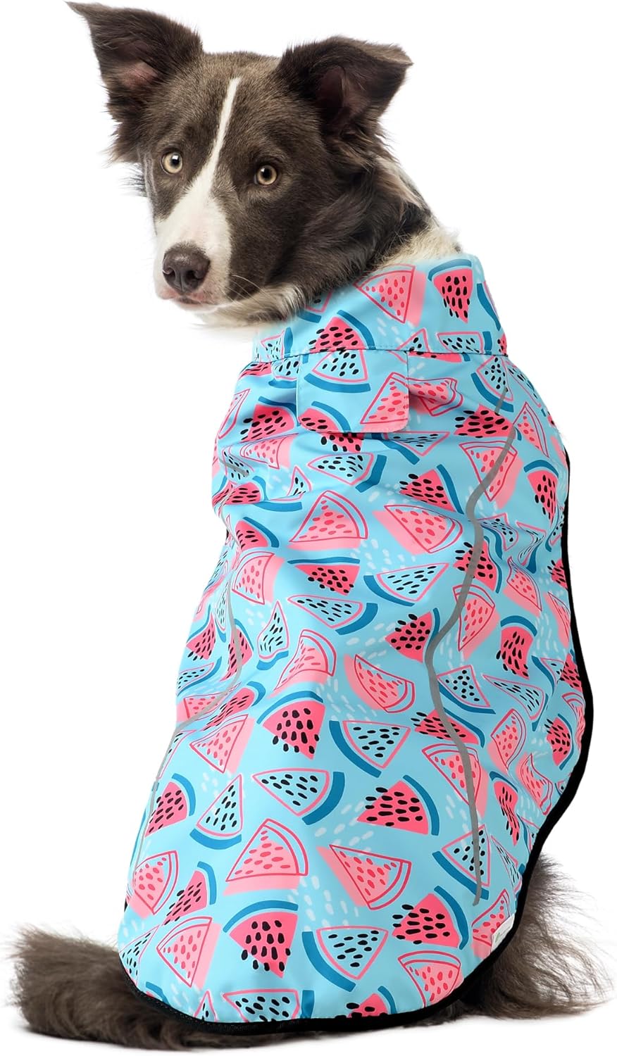 Dog Raincoat, Adjustable Waterproof Reflective Rain Jacket for Small Medium Large Dogs, Lightweight Breathable Pet Rain Coat with Leash Hole(Blue,M Chest 26-32")