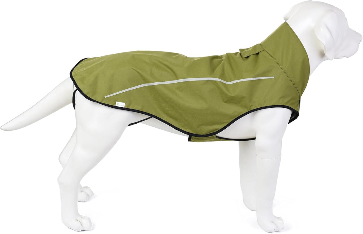 Dog Raincoat, Adjustable Waterproof Reflective Rain Jacket for Small Medium Large Dogs, Lightweight Breathable Pet Rain Coat with Leash Hole(Blue,M Chest 26-32")