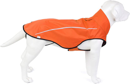 Dog Raincoat, Adjustable Waterproof Reflective Rain Jacket for Small Medium Large Dogs, Lightweight Breathable Pet Rain Coat with Leash Hole(Blue,M Chest 26-32")
