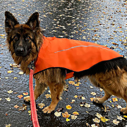 Dog Raincoat, Adjustable Waterproof Reflective Rain Jacket for Small Medium Large Dogs, Lightweight Breathable Pet Rain Coat with Leash Hole(Blue,M Chest 26-32")