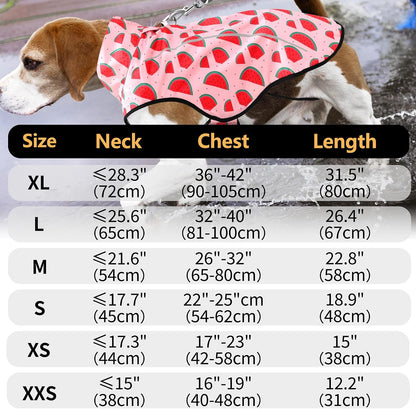 Dog Raincoat, Adjustable Waterproof Reflective Rain Jacket for Small Medium Large Dogs, Lightweight Breathable Pet Rain Coat with Leash Hole(Blue,M Chest 26-32")