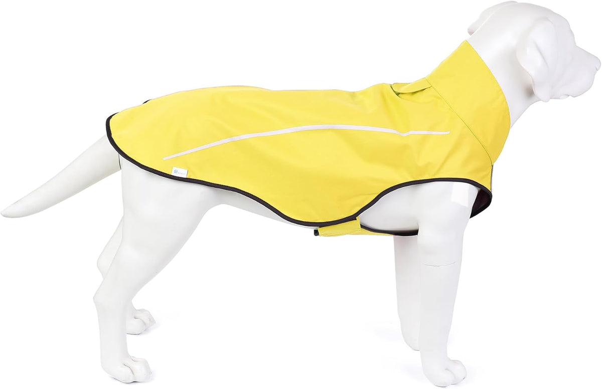 Dog Raincoat, Adjustable Waterproof Reflective Rain Jacket for Small Medium Large Dogs, Lightweight Breathable Pet Rain Coat with Leash Hole(Blue,M Chest 26-32")