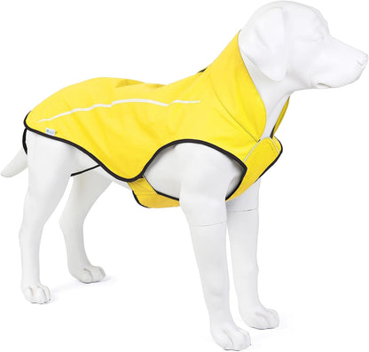 Dog Raincoat, Adjustable Waterproof Reflective Rain Jacket for Small Medium Large Dogs, Lightweight Breathable Pet Rain Coat with Leash Hole(Blue,M Chest 26-32")