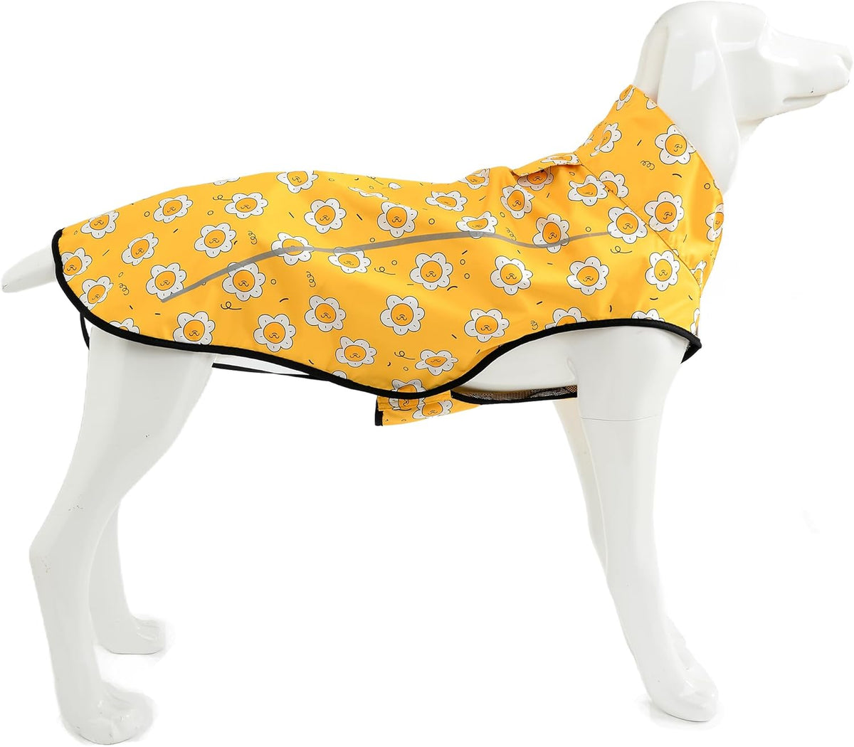 Dog Raincoat, Adjustable Waterproof Reflective Rain Jacket for Small Medium Large Dogs, Lightweight Breathable Pet Rain Coat with Leash Hole(Blue,M Chest 26-32")