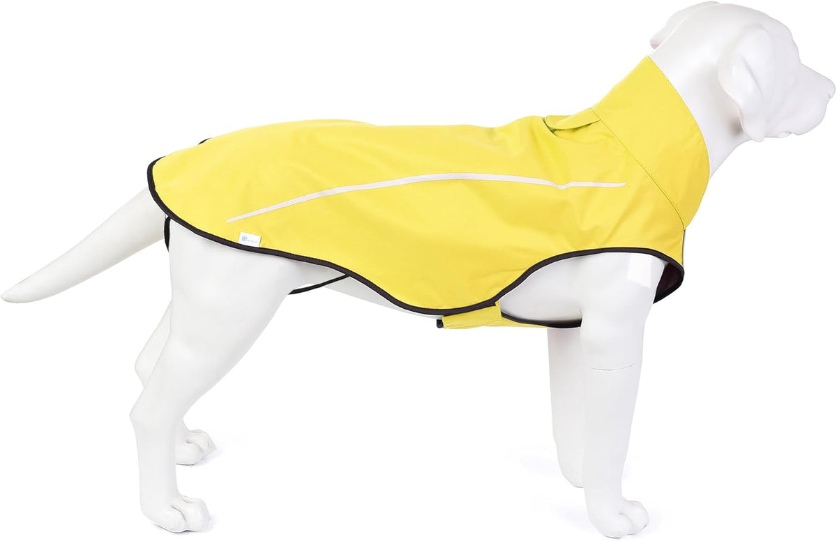 Dog Raincoat, Adjustable Waterproof Reflective Rain Jacket for Small Medium Large Dogs, Lightweight Breathable Pet Rain Coat with Leash Hole(Blue,M Chest 26-32")