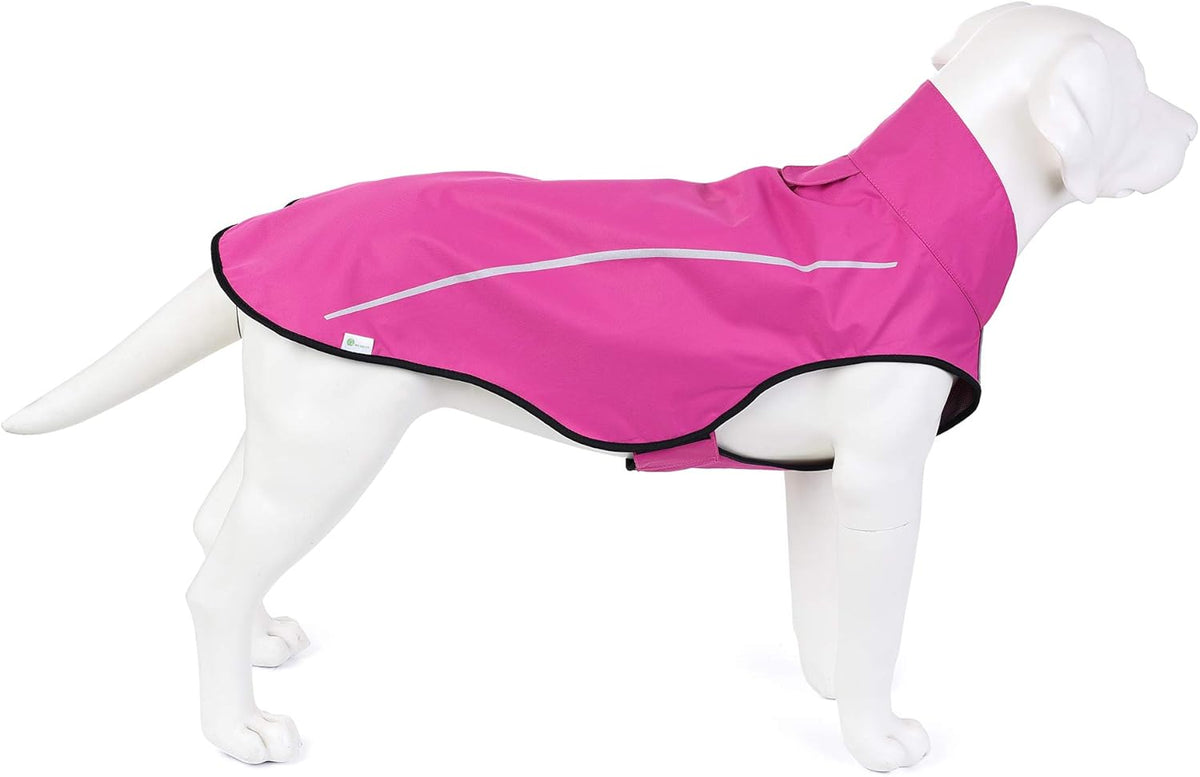 Dog Raincoat, Adjustable Waterproof Reflective Rain Jacket for Small Medium Large Dogs, Lightweight Breathable Pet Rain Coat with Leash Hole(Blue,M Chest 26-32")