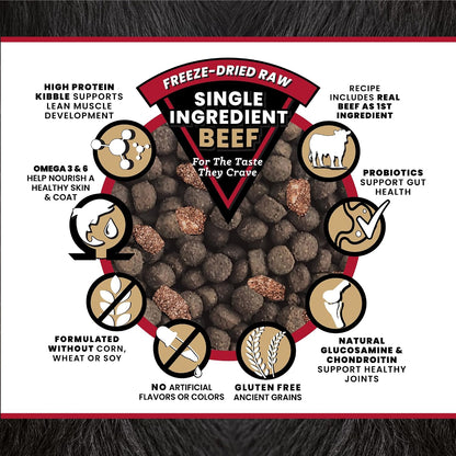 Raw Kibble Blend - Farm Chicken Freeze-Dried Dry Dog Food, 4 lb