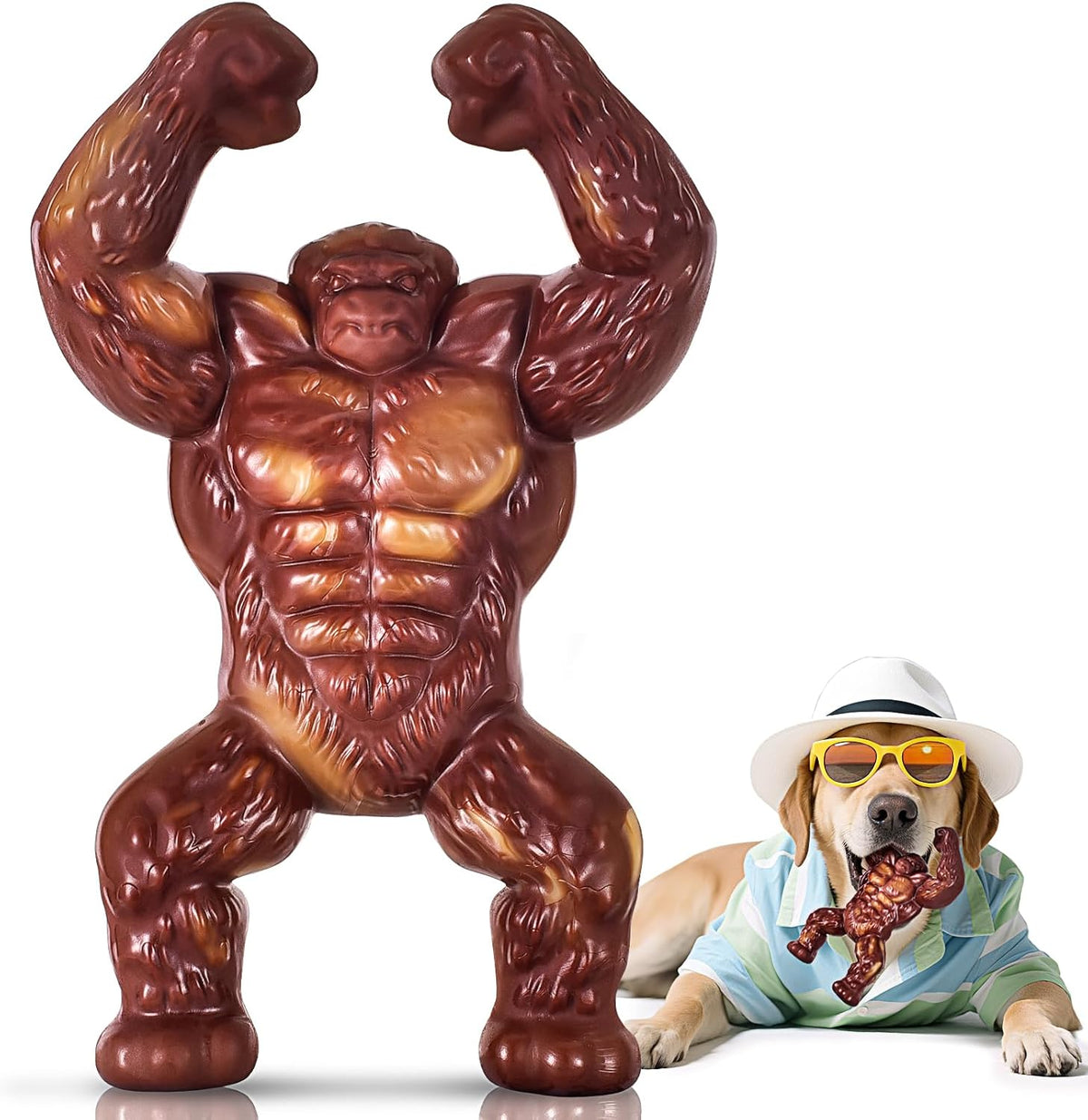 Indestructible Dog Toys for Aggressive Chewers, Extreme Tough Toys for Large Dogs, Real Beef Flavored, Dog Bone for Medium/Large Dogs Breed, Gifts for Dogs