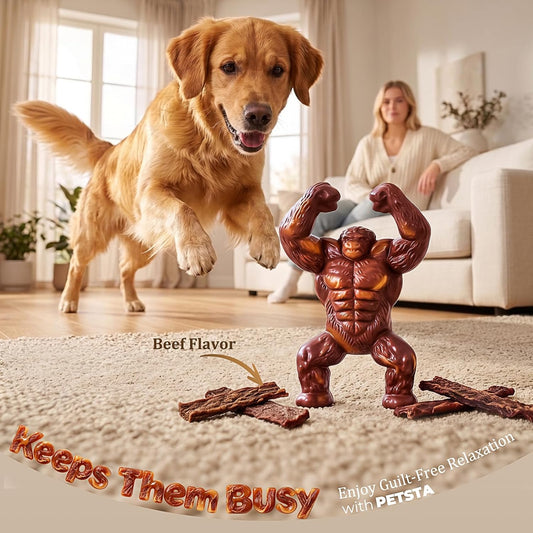 Indestructible Dog Toys for Aggressive Chewers, Extreme Tough Toys for Large Dogs, Real Beef Flavored, Dog Bone for Medium/Large Dogs Breed, Gifts for Dogs