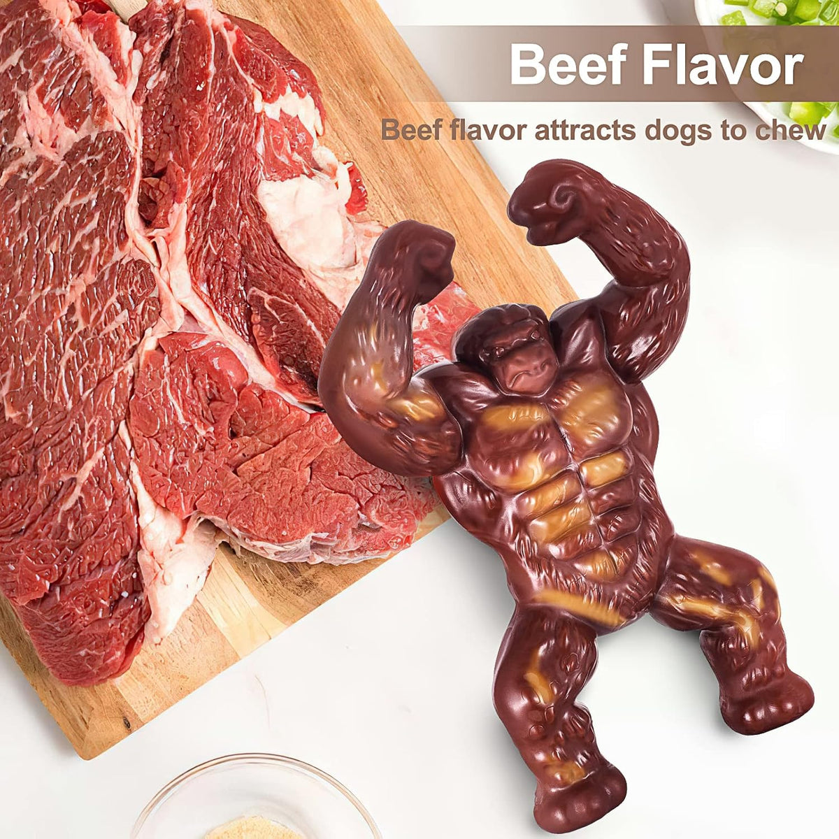 Indestructible Dog Toys for Aggressive Chewers, Extreme Tough Toys for Large Dogs, Real Beef Flavored, Dog Bone for Medium/Large Dogs Breed, Gifts for Dogs