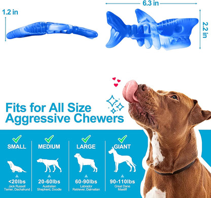Indestructible Dog Toys for Aggressive Chewers, Extreme Tough Toys for Large Dogs, Real Beef Flavored, Dog Bone for Medium/Large Dogs Breed, Gifts for Dogs