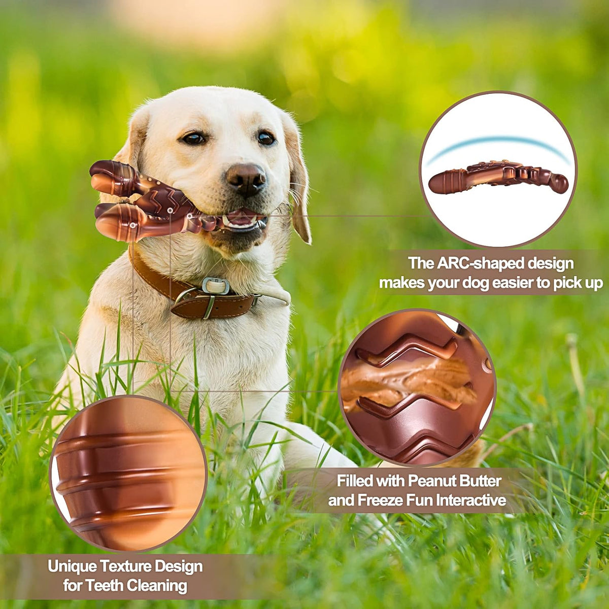 Indestructible Dog Toys for Aggressive Chewers, Extreme Tough Toys for Large Dogs, Real Beef Flavored, Dog Bone for Medium/Large Dogs Breed, Gifts for Dogs