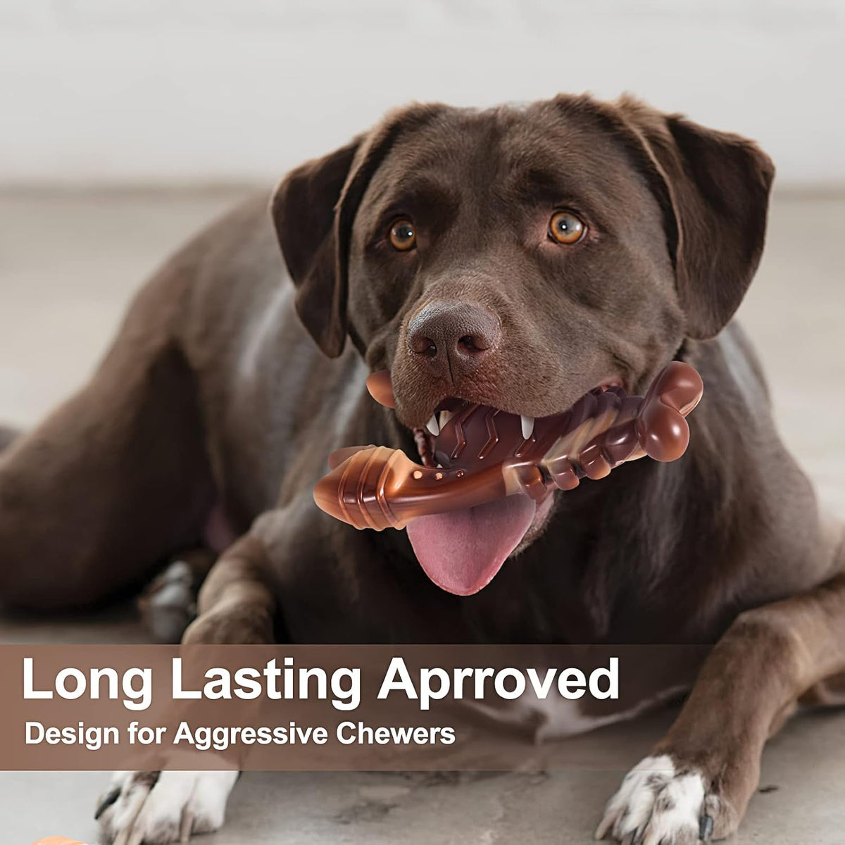 Indestructible Dog Toys for Aggressive Chewers, Extreme Tough Toys for Large Dogs, Real Beef Flavored, Dog Bone for Medium/Large Dogs Breed, Gifts for Dogs