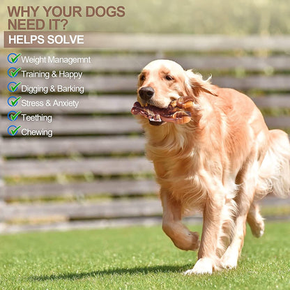 Indestructible Dog Toys for Aggressive Chewers, Extreme Tough Toys for Large Dogs, Real Beef Flavored, Dog Bone for Medium/Large Dogs Breed, Gifts for Dogs