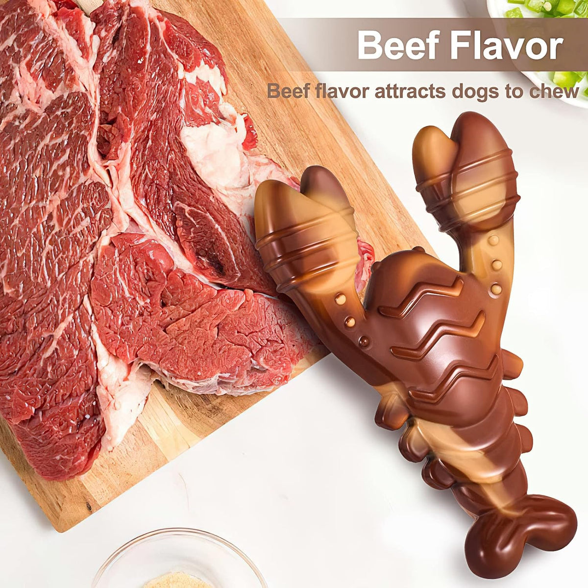 Indestructible Dog Toys for Aggressive Chewers, Extreme Tough Toys for Large Dogs, Real Beef Flavored, Dog Bone for Medium/Large Dogs Breed, Gifts for Dogs