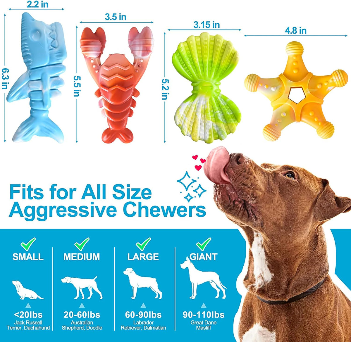 Indestructible Dog Toys for Aggressive Chewers, Extreme Tough Toys for Large Dogs, Real Beef Flavored, Dog Bone for Medium/Large Dogs Breed, Gifts for Dogs