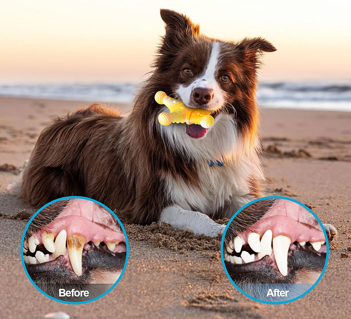 Indestructible Dog Toys for Aggressive Chewers, Extreme Tough Toys for Large Dogs, Real Beef Flavored, Dog Bone for Medium/Large Dogs Breed, Gifts for Dogs