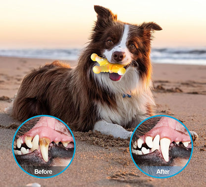 Indestructible Dog Toys for Aggressive Chewers, Extreme Tough Toys for Large Dogs, Real Beef Flavored, Dog Bone for Medium/Large Dogs Breed, Gifts for Dogs