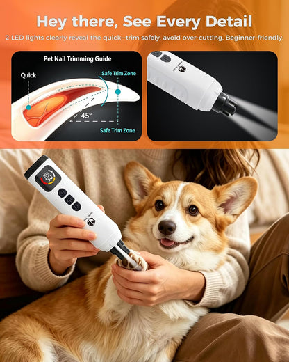 2026 New Silent Dog Nail Grinder, Brushless Motor Drive 40db Ultra-Quiet