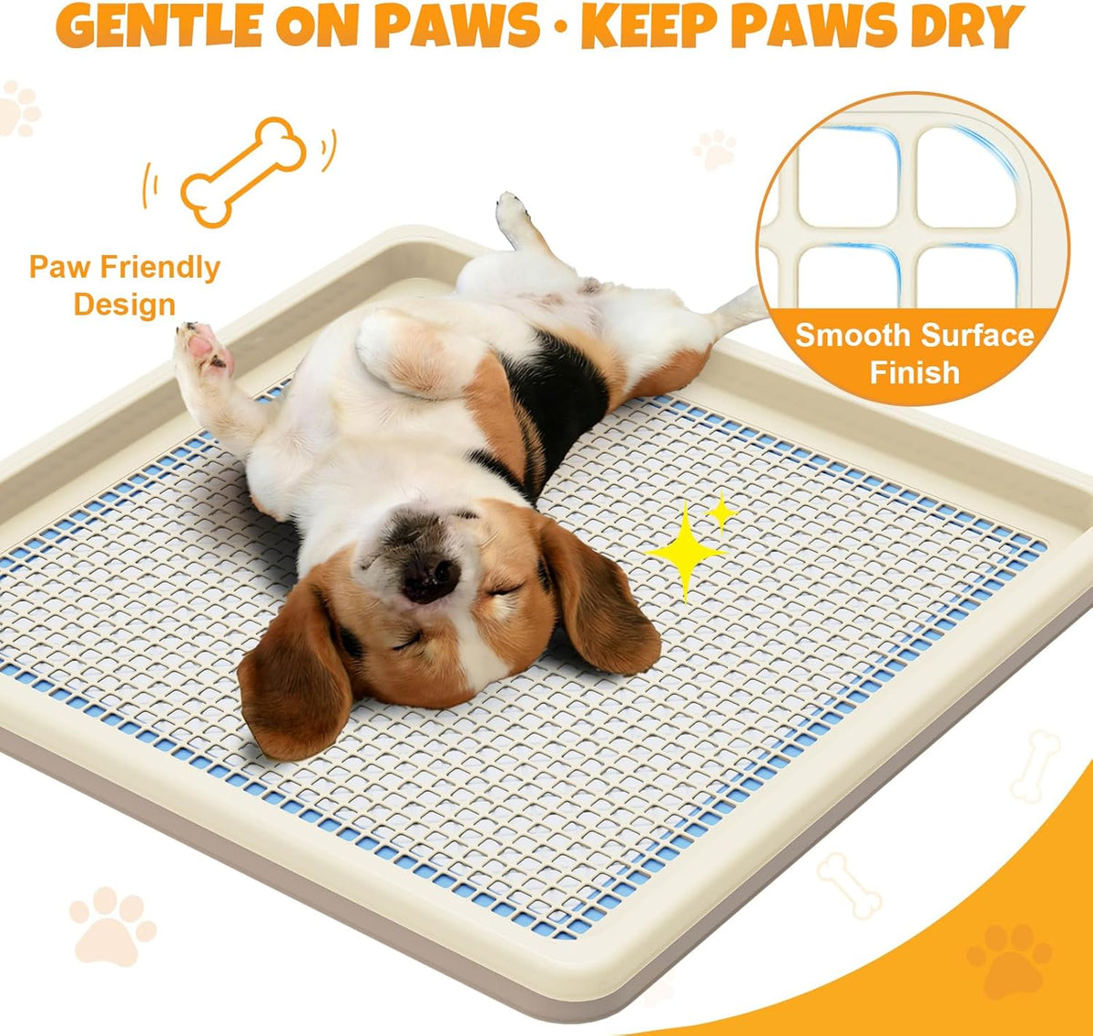 Dog Potty Tray Fits 22 x 22 In Pee Pad, Potty Training for Puppy Pad Holder