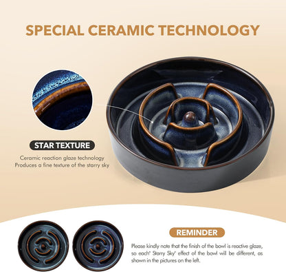 Raised Slow Feeder Dog Bowls, Elevated Dog Bowls Slow Feeder Set