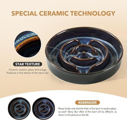 Raised Slow Feeder Dog Bowls, Elevated Dog Bowls Slow Feeder Set