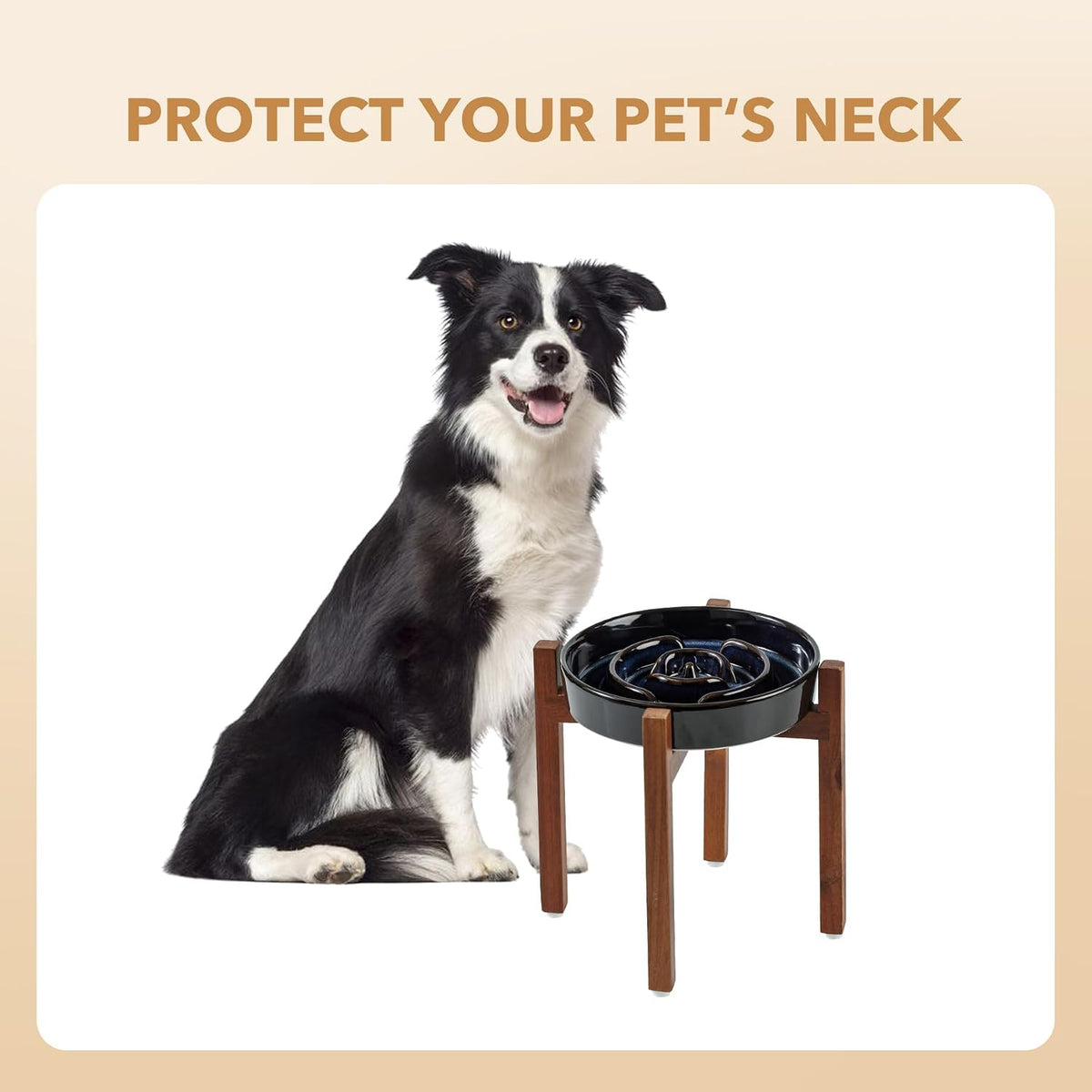 Raised Slow Feeder Dog Bowls, Elevated Dog Bowls Slow Feeder Set