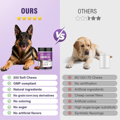 Joint Supplement for Dogs 200 ct, Glucosamine Chondroitin MSM for All Dogs