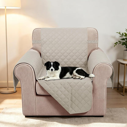 Reversible Sofa Cover for 3 Cushion, Chocolate/Beige