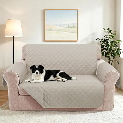 Reversible Sofa Cover for 3 Cushion, Chocolate/Beige